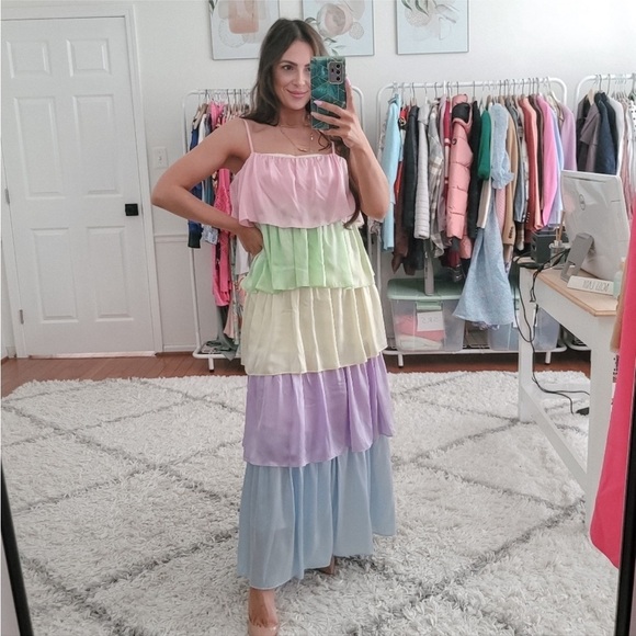 Olivia Rubin Tiered Multicolor Maxi Dress - Picture 7 of 12